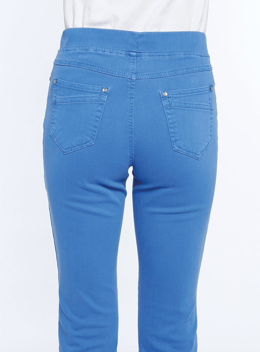 Pantacourt femme coton bleu