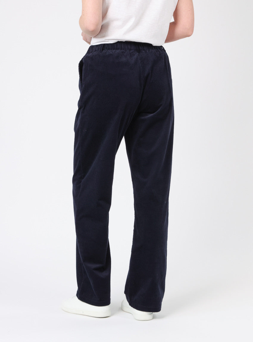 Pantalon large femme bleu marine