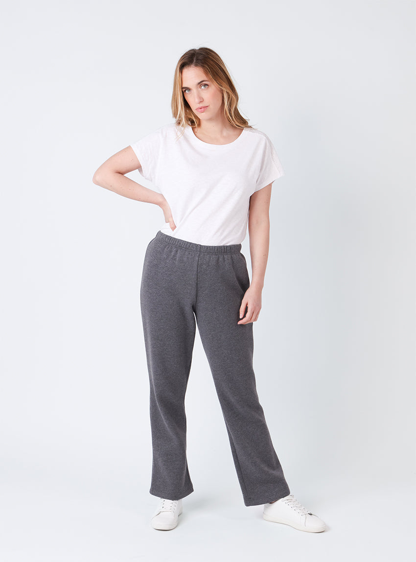 Pantalon molleton femme gris anthracite