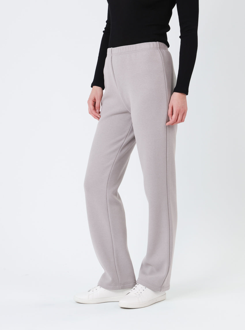 Pantalon cocooning femme en molleton gris