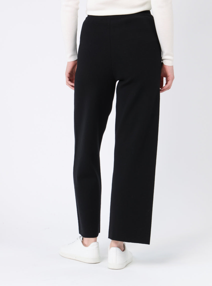 Pantalon femme en laine mérinos noir