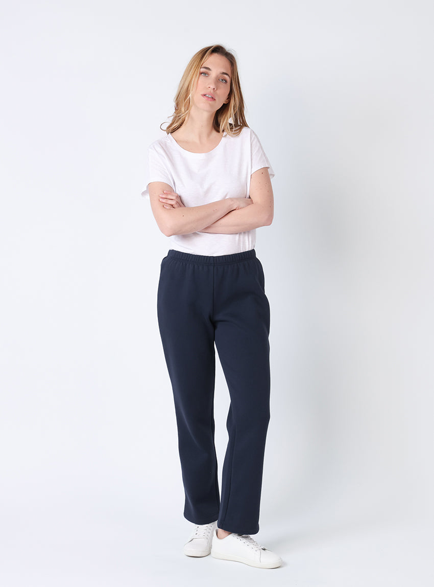 Pantalon molleton femme bleu marine