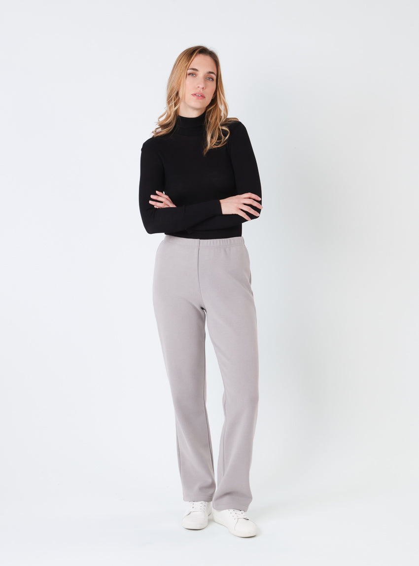 Pantalon cocooning femme en molleton gris