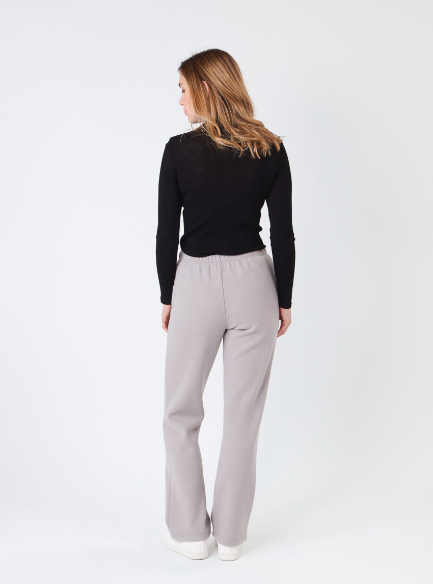 Pantalon cocooning femme en molleton gris