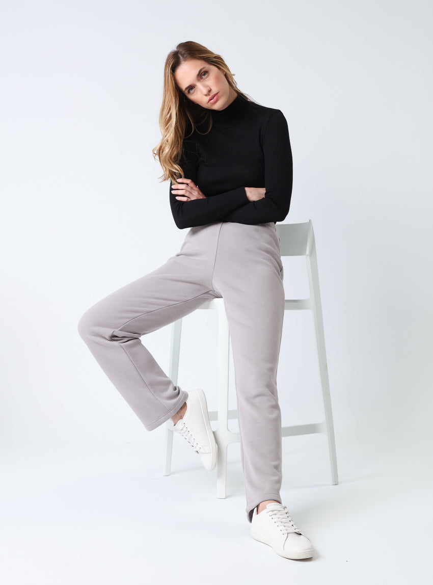Pantalon cocooning femme en molleton gris
