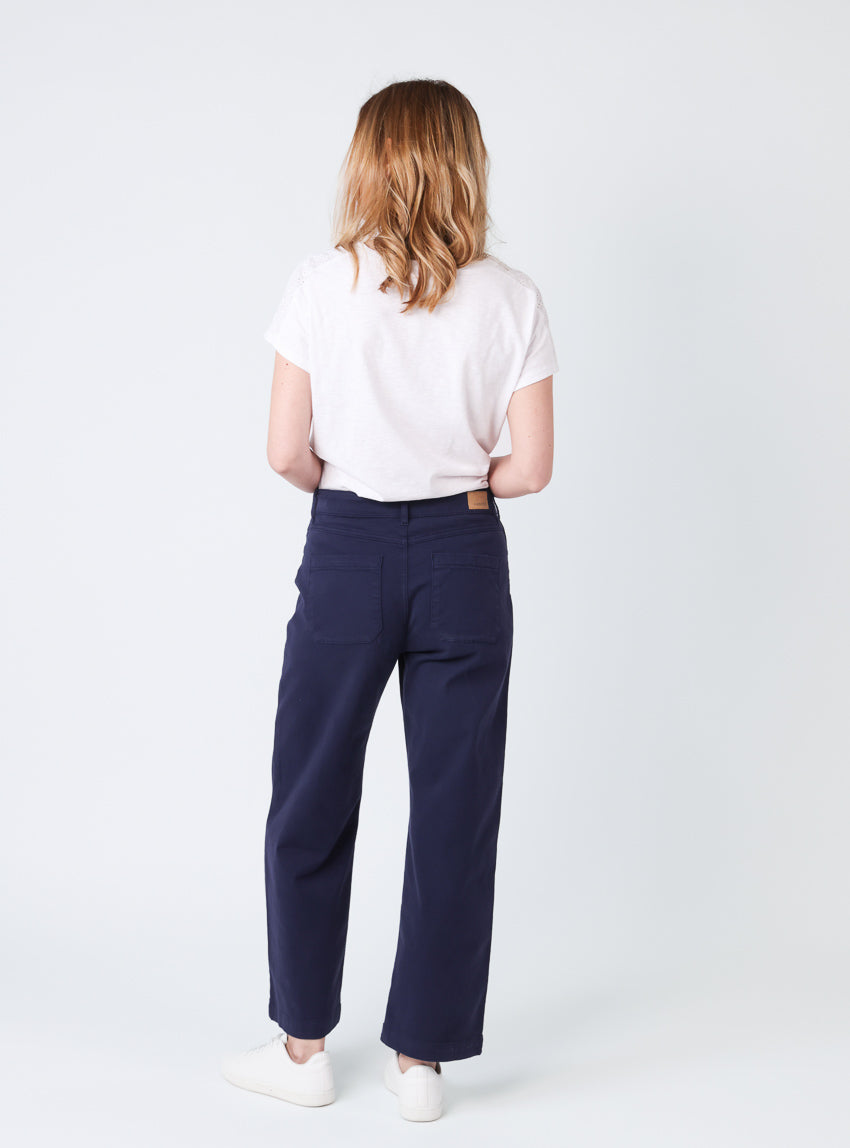 Pantalon femme 7/8ème bleu marine